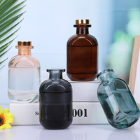 Bouteille de diffusion d'aromathérapie flûte roseau de luxe plate de 150m bouteille vide en verre personnalisée