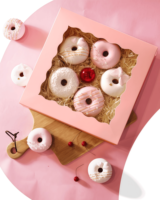 Adorables Cajas Rosas para Pastelería con Ventana Transparente |   Empaque Ecológico para Pasteles, Galletas y Donas, Empaque para Productos de Panadería