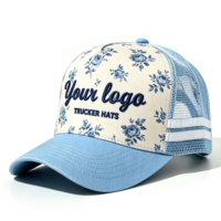 Casquettes de camionneur en gros style australien à rayures, design personnalisé, logo brodé 3D, impression par sublimation, casquettes en maille à fermeture à pression