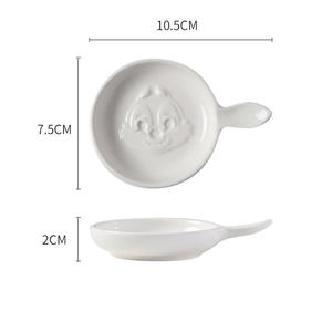 Plato de salsa de cerámica de dibujos animados creativos de 3 "al por mayor con mango Plato de <span class=keywords><strong>sushi</strong></span> encantador para viajes para hoteles - Product Image 6