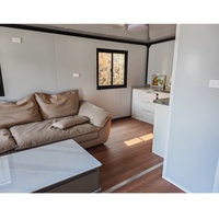 Maison mobile de luxe sur roues, cabine préfabriquée en conteneur à grain de bois pour villas de jardin et séjours en station balnéaire