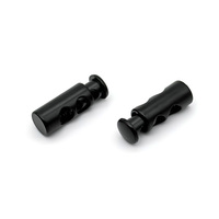 Bouton de cordon réglable en alliage métallique brillant argenté à 2 trous, verrou de cordon en gros pour vêtements/sacs/chaussures
