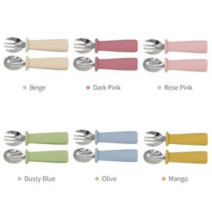 Melikey ชุดช้อนและส้อมสำหรับเด็กทารกชุดฝึกเด็กวัยหัดเดินปราศจากสาร BPA - Product Image 3