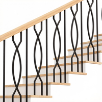Balustre en acier creux de 1/2 po x 44 po au design double hélice contemporain pour rampes scandinaves à concept ouvert