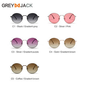 Gafas de sol Grey Jack con montura redonda, metal plateado, UV400, tipo 3 para mujer, otoño 2023 - Product Image 2