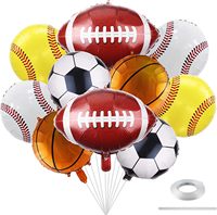 Fußball-Trophäe Folienballon-Set Fußball- und Meisterschaftspokal Stern Mylar-Ballons für Fußball-Sport-Feier Partyzubehör