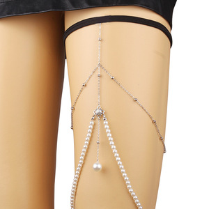 สายโซ่ไข่มุกขาเทียมสำหรับผู้หญิงเครื่องประดับแฟชั่นสำหรับปาร์ตี้ประดับร่างกายคาดเอวรอบเดี่ยว - Product Image 1