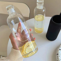 Bouteilles d'eau réutilisables en verre borosilicate haute qualité avec logo personnalisé, anti-fuite, 500ml/750ml, avec couvercle en verre pour jus, usage promotionnel