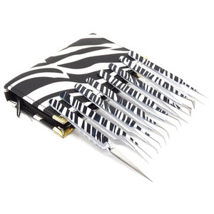 Juego de 8 Pinzas de Acero Inoxidable de Punta Fina para Extensión de Pestañas ZEBRA 2026 LA Elahi & Co ODM OEM Gran Venta - Product Image 6