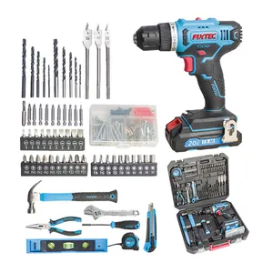 FIXTEC Power Tools 20V Rechargeable Electric Portable Cordless Drill Machine Set with 221pcs Accessories Kit Hand Tools