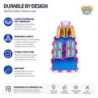 Piscine gonflable portable personnalisée en PVC 15x10m avec double toboggan pour activités aquatiques commerciales et installations de divertissement