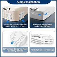 Attaches de drap de lit personnalisables avec logo, réglables et antidérapantes, lot de 4 pinces pour drap-housse, housse de couette et couette