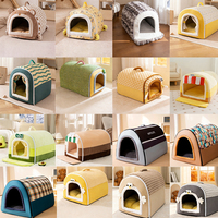 Maison d'été pliable pour animaux de compagnie, canapé-lit amovible et lavable pour chiens extra petits et chats de petite et moyenne taille (boîte)
