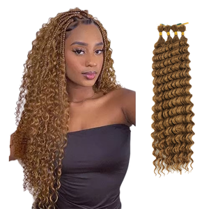 Extensiones de Cabello al por Mayor de Fibra de Alta Temperatura, Trama Única Personalizada, Ondulado Bohemio Súper Ondulado Jerry Curly, Teñido, 200% de Densidad, Cabello a Granel - Product Image 1