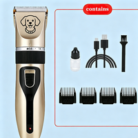 Tondeuse à poils pour animaux de compagnie rechargeable à faible bruit, kit de toilettage avec 4 peignes de guidage pour chiens et chats, rasoir électrique USB