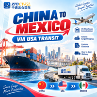 Transit de fret LCL Chine-Mexique via les États-Unis, consolidation de marchandises, service d'expédition DDP porte-à-porte