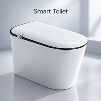 Toilette intelligente familiale automatique avec bidet intégré, double bouton, ouverture automatique du couvercle, mode enfant, capteur de pied, siège chauffant, sécheur à air chaud