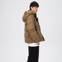 Nouvelle veste d'hiver pour homme avec capuche amovible, en duvet, style puffy