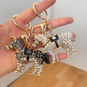 Dễ Thương Nhỏ Ngựa PU Da Pha Lê Keychain Đầy Màu Sắc Động Vật Quyến Rũ Cho Phụ Nữ Hợp Kim Ngựa Túi Quyến Rũ Chủ Chìa Khóa Cho Túi Xách - Product Image 4