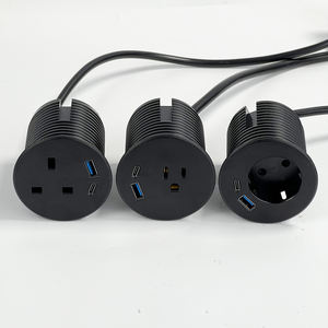 13A clasificado USB integrado <span class=keywords><strong>solitario</strong></span> sofá muebles forma pequeña Circular escritorio energía ojal Compatible Industrial Hospital - Product Image 2