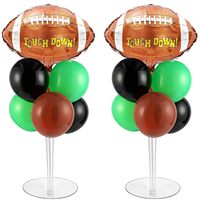 Lot de 2 supports pour ballons de football, ballons en aluminium, centres de table pour fêtes, jeux, sports, décoration sur le thème des anniversaires, basketball