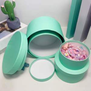 Boîte en carton rigide Tiffa-ny bleue ronde élégante et écologique de qualité supérieure pour les cadeaux de mariage et les cadeaux de fête - Product Image 6