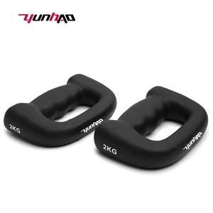 <span class=keywords><strong>Manubri</strong></span> a D in ghisa con logo personalizzato, 0.5, 1, 2, <span class=keywords><strong>3</strong></span>, 4 <span class=keywords><strong>KG</strong></span>, rivestiti in neoprene nero, per allenamento di forza, jogging e camminata - Product Image 4