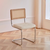 Chaises d'appoint en similicuir tufté du milieu du siècle avec pieds en métal Design minimaliste pour salle à manger cuisine maison hôtel salle de sport utilisation