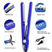 Catokan Rambut Keramik Turmalin Pemanas Cepat & Tongkat Curling 2-in-1 untuk Rambut Basah/Kering Anti-Scald Desain Berkabel
