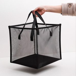 Logo personalizzato di Grande capacità cesti per la biancheria pieghevole vestiti sporchi sacchetto pieghevole 2 vano cesto della biancheria netto - Product Image 2