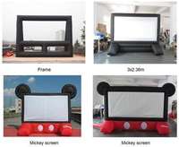 Écran de projection gonflable en tissu Cordura durable, grand écran de cinéma gonflable pour location commerciale en extérieur