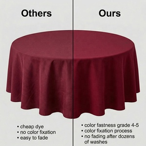 <span class=keywords><strong>Nappe</strong></span> ronde en polyester blanche de 132 pouces, résistante aux taches, <span class=keywords><strong>anti</strong></span>-boulochage, lavable, de qualité supérieure, pour mariage et fête - Product Image 3