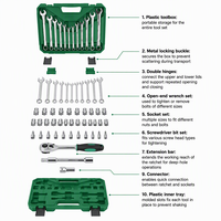 Kit d'outils de réparation automobile 37 pièces avec douilles, cliquet, joint universel et mallette
