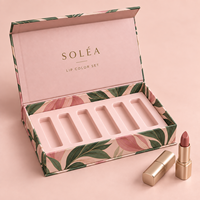 Boîtes d'emballage personnalisées pour gloss à lèvres avec insert en mousse, fermeture magnétique imprimée, boîte cadeau cosmétique pour marques de maquillage, fournisseur d'usine