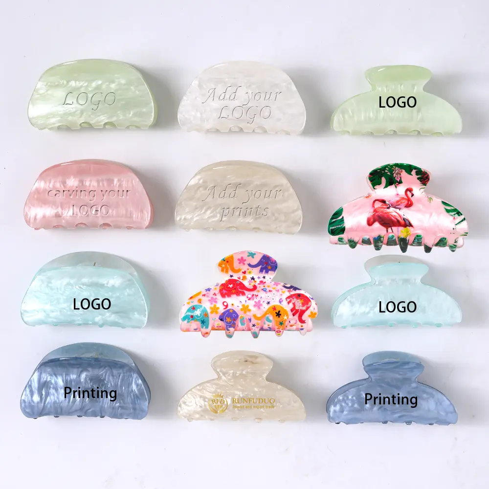 RFD Customize the Acrylic marble Hair clip Custom Hair claw