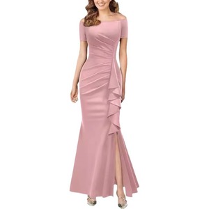 Mới mùa thu và mùa đông Retro cao bánh mì nướng màu đỏ váy đàn hồi váy dài mỏng khí chất, khe váy gợi cảm - Product Image 3