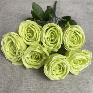 Fiori di Seta per Decorazioni Matrimoniali Direttamente dalla Fabbrica, Rosa Rotonda a 7 Teste Resistente al Vento e alla Pioggia - Product Image 5