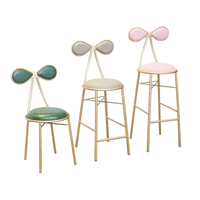 Tabouret de bar au design nœud papillon, chaise de bar en cuir PU avec structure en métal