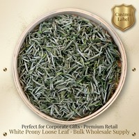 Thé de pivoine blanche premium en vrac Bai Mudan, boîte cadeau en fer blanc, emballage personnalisé, marque privée, thé chinois en gros