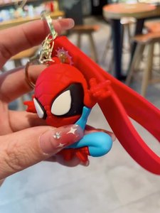 3D Cartoon <strong>Spiderman</strong> Marvel Avenger Waterproof Custom Soft PVC Lightweight Keychain for Kids Superhero Power Avengers Toy <strong>Ring</strong> - Product Image 2