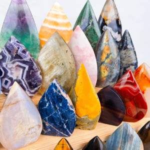 Cristal con forma de gota de agua al por mayor, varios materiales, adorno mixto, piedra de forma libre, decoración tallada a mano para regalos - Product Image 2