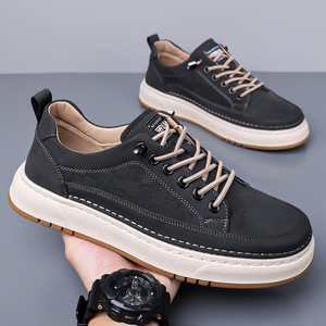 รองเท้าโลฟเฟอร์แบบสวมสำหรับผู้ชาย สีเหลืองล้วน พื้นนุ่ม รองเท้าลำลอง สวมใส่สบาย ผลิตที่เวินโจว - Product Image 2