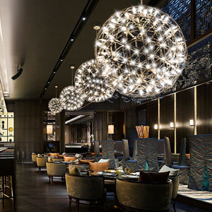 Lámpara de Techo Esférica de Estilo Nórdico con Diseño de Cielo Estrellado, de Tamaño Mediano, Alimentada por Corriente Alterna, para Salas de Exposición, Oficinas, Dúplex, Hoteles y Centros Comerciales - Product Image 4