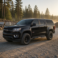 Auvent rigide noir pour benne de pick-up Chevrolet Colorado avec fenêtres latérales et vitre arrière