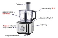 Robot culinaire multifonction HGM avec centrifugeuse et mixeur pour une préparation et un traitement complet des aliments