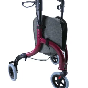 Rollator de alumínio para caminhador de quatro rodas, suprimentos para caminhador leve com encosto do assento do tecido