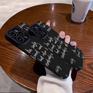 <span class=keywords><strong>Mots</strong></span> écrits avec impression à la craie TPU cuir artificiel housse de téléphone portable pour Iphone 6 7 8 X Xr Xs 11 12 13 14 15 16 17 - Product Image 6