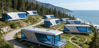 Cabane de glamping en forme de A, alimentée à l'énergie solaire, maison-capsule spatiale moderne, cabane portable hors réseau