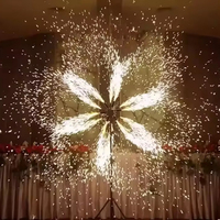 Machine à effets de scène sans fil télécommandée à deux roues, fontaine pyrotechnique froide rotative, machine à étincelles froides en métal