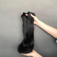 Paquetes de cabello virgen indio de alta calidad Super doble curva dibujada Color negro natural recto